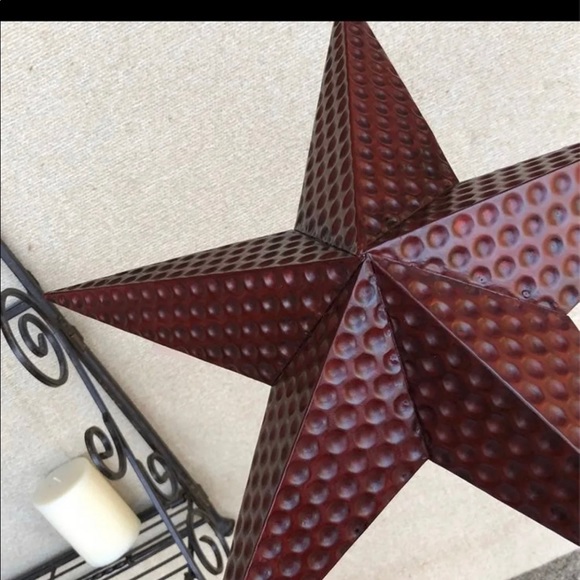 HOME INTERIORS HAMMERED BRISTOL RED STAR CANDLE HOLDER - Picture 3 of 6